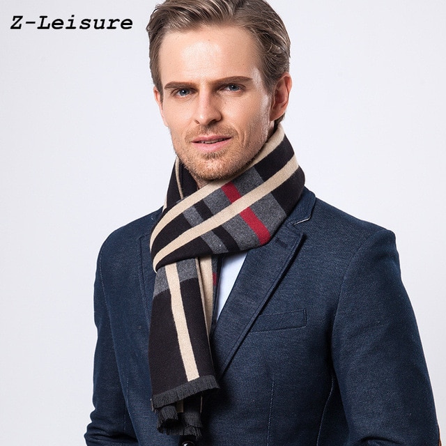 Fashion Design Casual Scarves Winter Men's Cashmere Scarf Luxury