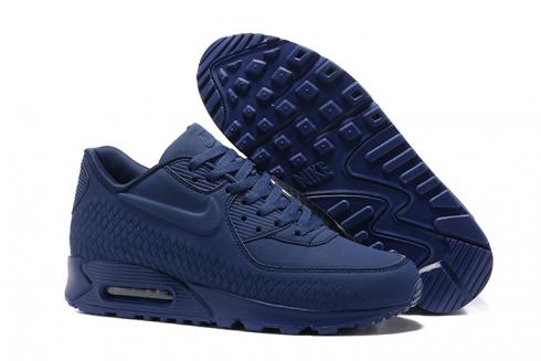 Nike Air Max 90 Woven Men Training Running Shoes Navy Blue 833129