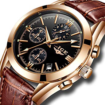 Amazon.com: Mens Watches Leather Analog Quartz Watch Men Date
