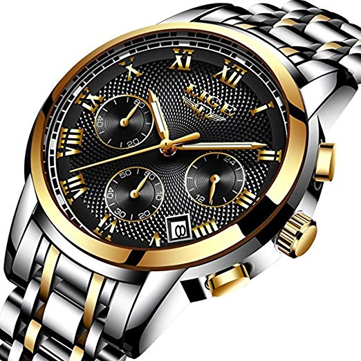 Amazon.com: Mens Watches Waterproof Chronograph Stainless Steel