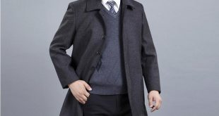Mens Wool Winter Coats Middle Aged Fashion Classic Men Winter Jacket