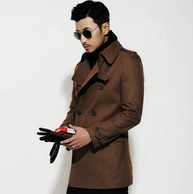Black brown casual long sleeve wool coat men 2018 jackets and coats