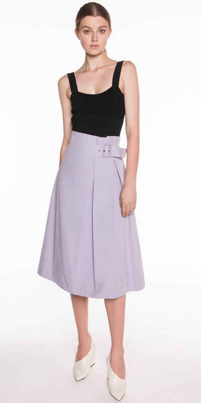 Cotton Twill Midi Skirt | Buy Skirts Online - Cue