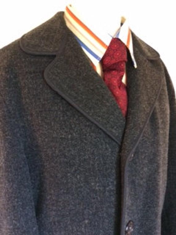 Vintage 60s mens Overcoat winter Coat business coat by | Etsy
