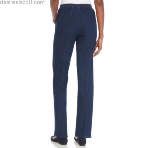 Alfred Dunner Women Montego Bay Proportioned Medium Pants Indigo ECZVNAY