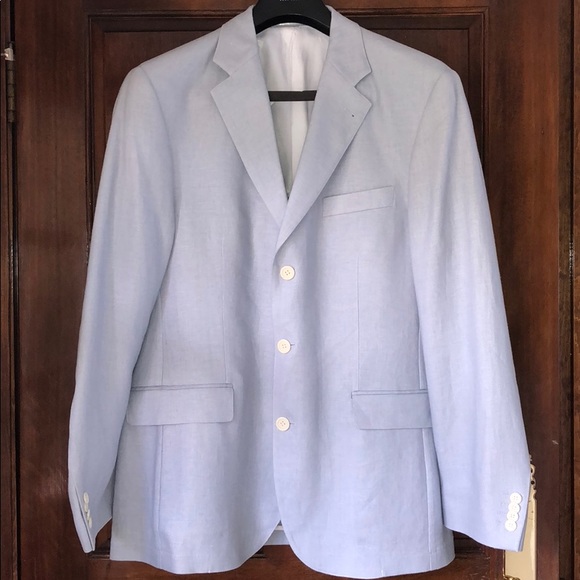 montego Suits & Blazers | Mens Linen Sky Blue Blazer | Poshmark