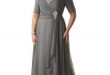 Grey Mother Of The Bride Dresses Plus Size Off The Shoulder Cheap