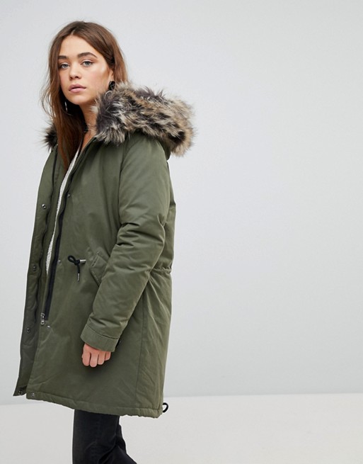 Good Price Only Down Parka With Faux Fur Hood U49e3 For Women Save