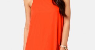 Cute Orange Dress - Chiffon Dress - Shift Dress - $37.00