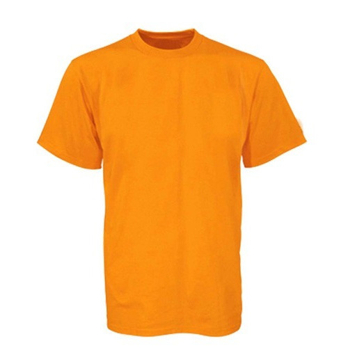 Cotton Round Neck Plain Orange T-Shirt, Size: Medium, Rs 150 /piece
