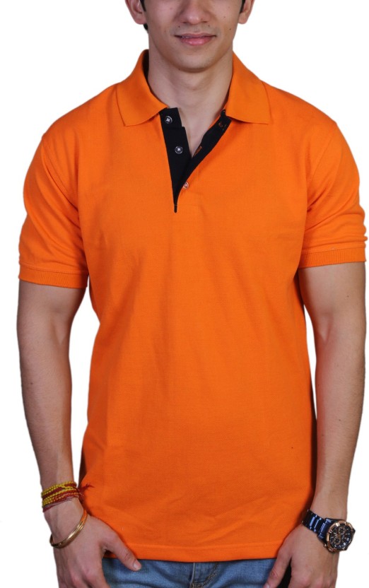 EPG Solid Men Polo Neck Orange T-Shirt - Buy Orange EPG Solid Men
