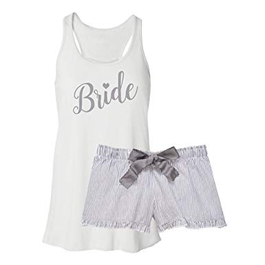Classy Bride Bride Pajama Set - Silver at Amazon Women's Clothing store: