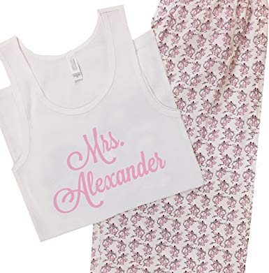 Classy Bride Personalized Mrs. Bridal Pajamas - Wedding Bells at