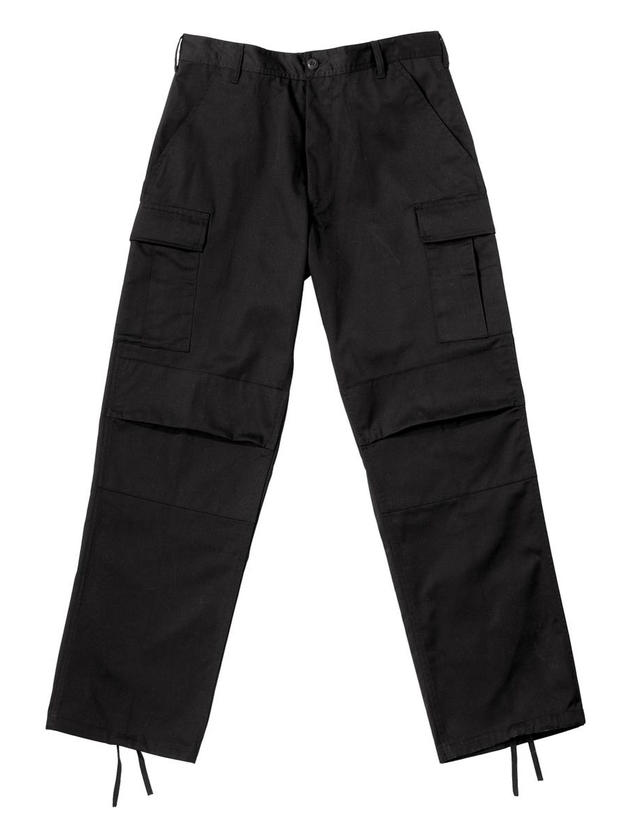 Rothco - Black Wide-Leg BDU Pants with Zipper Fly, Cargo Pants