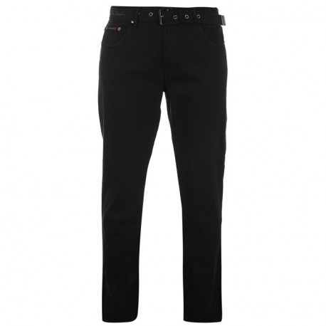 Mens Designer Pierre Cardin Everyday Straight Web Belt Jeans Pants
