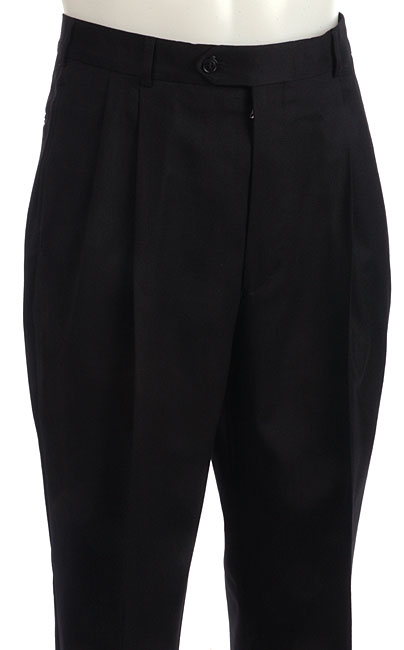 Shop Pierre Cardin Men's Black 2-pleat Dress Trousers - Free