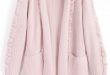 59% OFF] 2019 Shawl Collar Cable Knit Cardigan In PINK L | ZAFUL