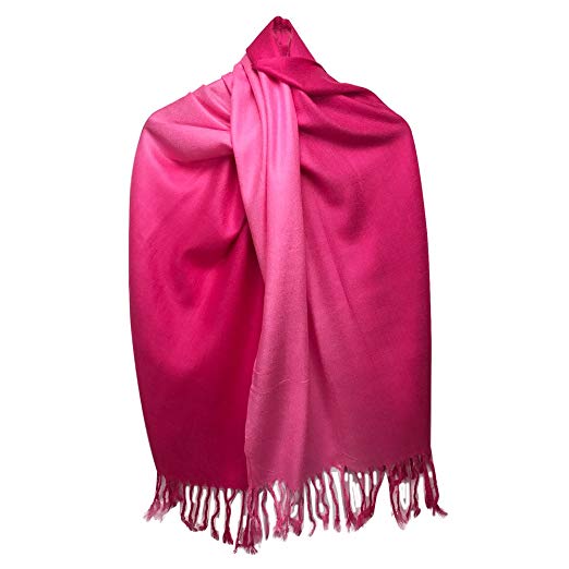 Rad Pixie Silk Pashmina Shaded Large Scarf Shawl Wrap (Pink Shade