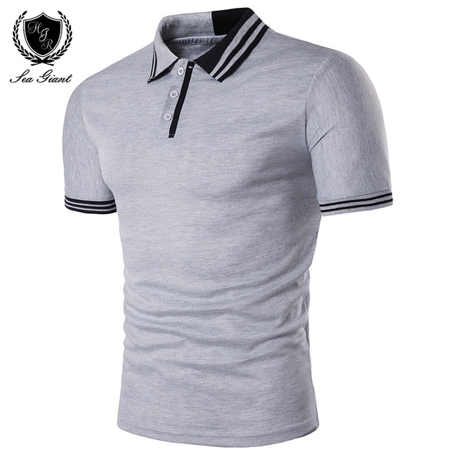 Summer New Brand Mens Polo Shirt Short Sleeve Solid Button Two Color