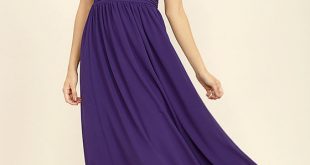 Purple Maxi Dress - Strapless Dress - Bridesmaid Dress - Gown - $84.00