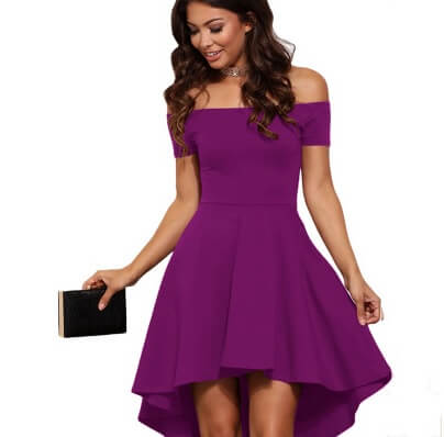 Purple Off the Shoulder Dress Prom Dresses Plus Size | Mybenshop