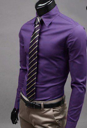 Men's Purple Slim Fit Button Down Shirt | Deal breaker | Purple