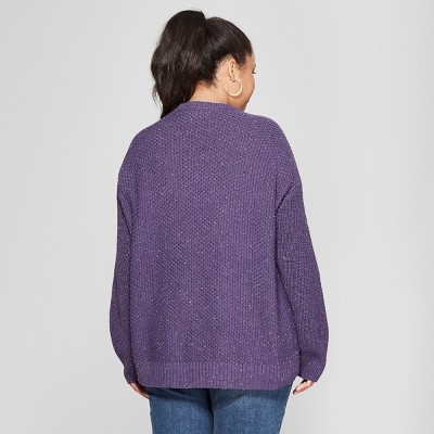 Women's Plus Size Pullover Sweater - Universal Thread™ Purple 1X