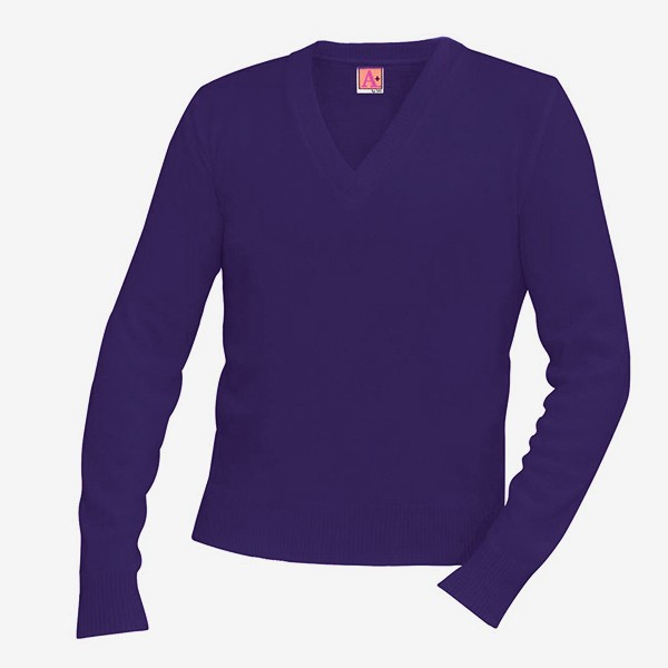 V-neck Pullover Sweater Purple - School Uniforms, Educational Toys