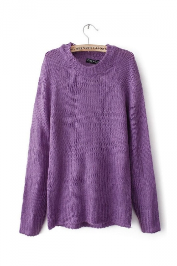 Classic Pullover Purple Sweaters Sweater Dresses For Women