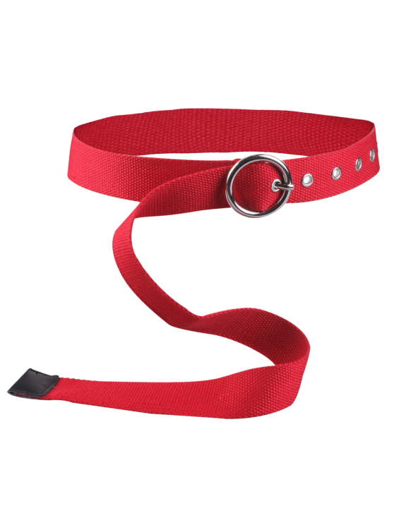 33% OFF] 2019 Round Pin Buckle Long Canvas Belt In RED | ZAFUL