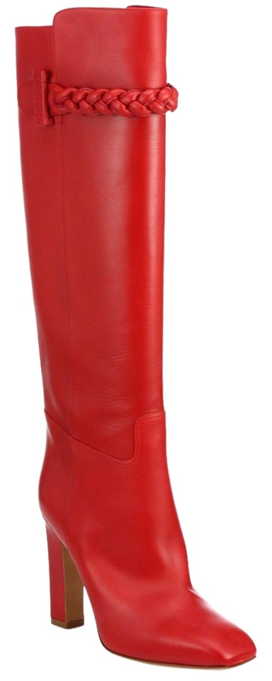 Valentino Red Tbc Braid Over The Knee Tall To Be Boots/Booties Size