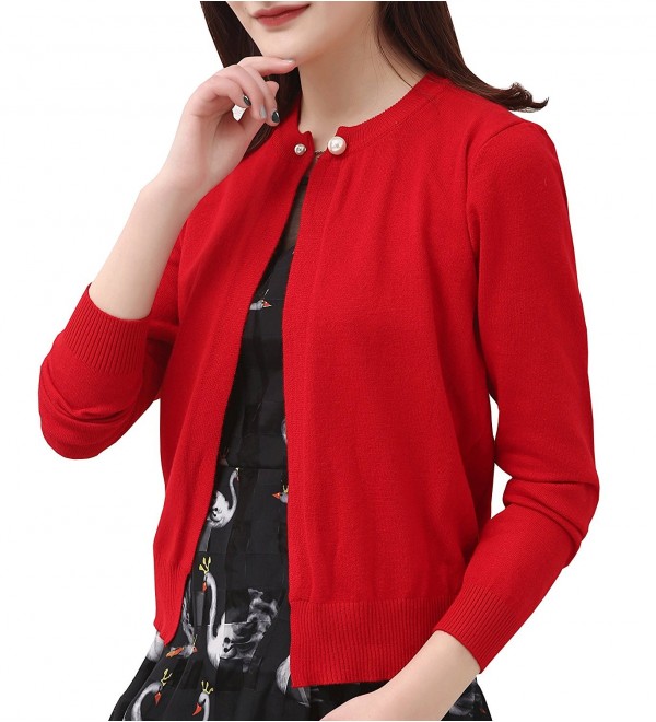 Womens Cardigans Sweater Vintage - Red Cardigan - CP182792DDI