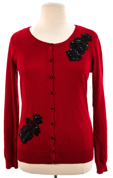Debbie Morgan Large Red Womens Cardigans and Sweaters 10001-0049