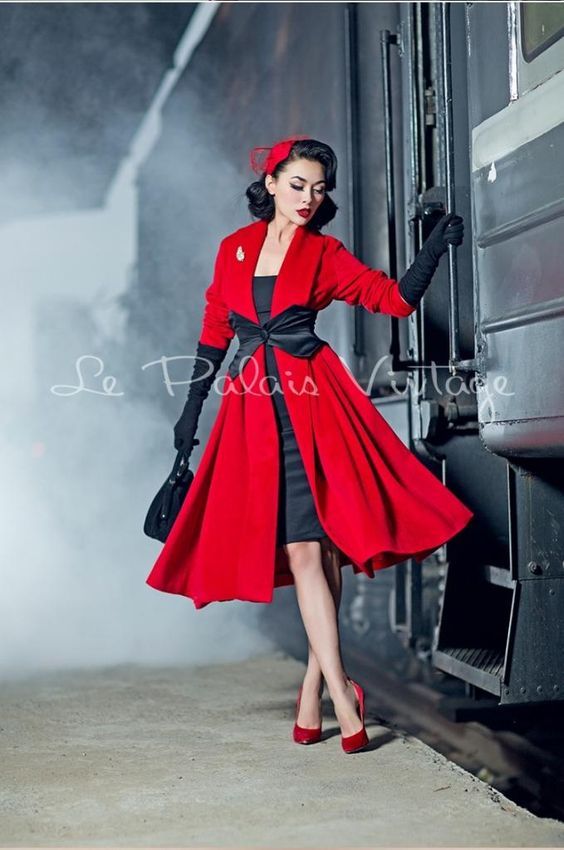 le palais vintage Elegant Limited big red cashmere loose coat Only