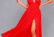 Red Gown - Maxi Dress - Sleeveless Maxi Dress