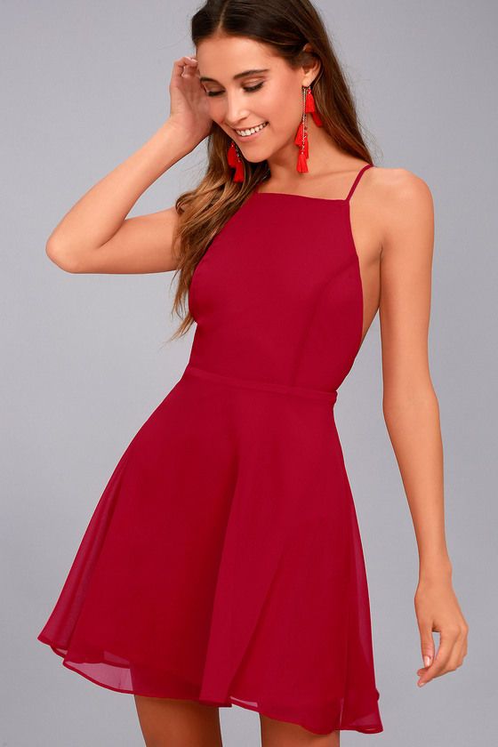 Lovely Red Dress - Skater Dress - Fit and Flare Dress