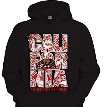 Amazon.com: California Republic Red Bandana Hoodie Hooded Pullover