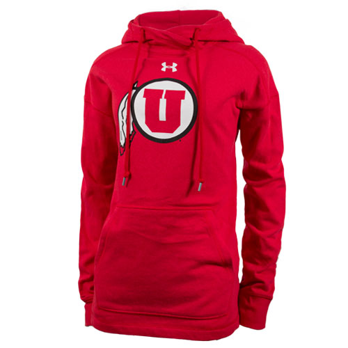 Under Armour Red Athletic Logo Hooded Pullover | Utah Red Zone