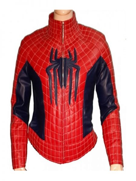The Amazing Spider Man 2 Stylish Red leather Jacket