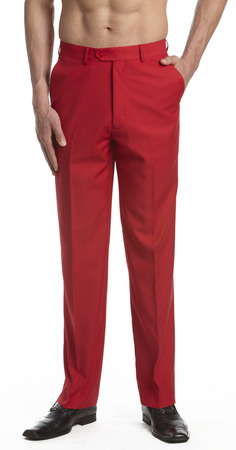 Men's Red Dress Pants | Concitor Mens Red Trousers