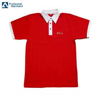 Hot Sale Men's White Polo Shirt With Red Collar Plain Polo Shirts