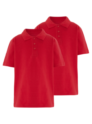 School 2 Pack Polo Shirts - Red | School | George at ASDA