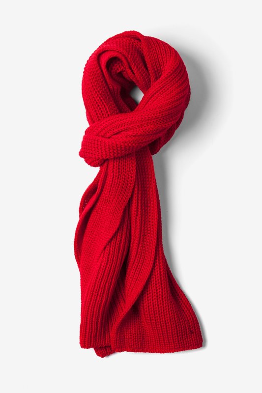 Red Acrylic Kingston Knit Scarf | Ties.com