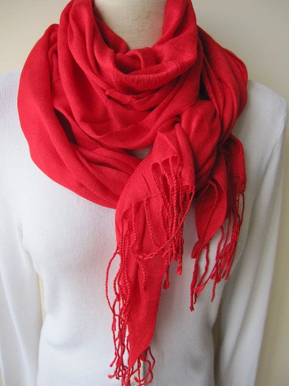 Solid plain red scarf,pomegranate RED scarf viscose lightweight