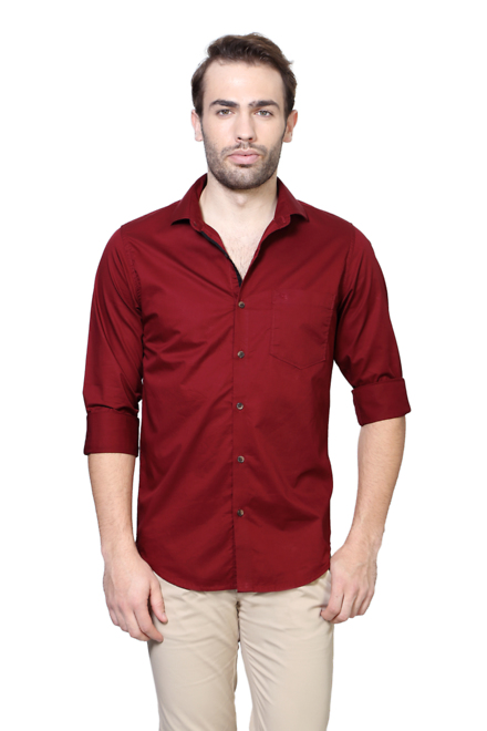 Peter England Casuals Shirts, Peter England Red Shirt for Men at