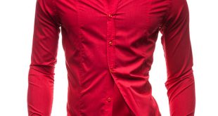 Men's Shirts Cotton Red Shirt Men Casual Camisas Hombre Clothing