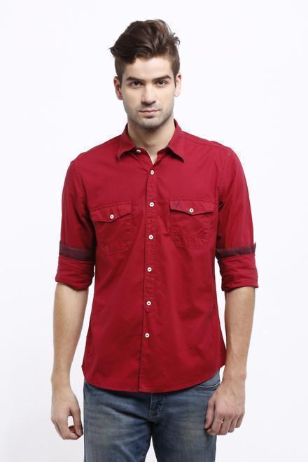 Solly Jeans Co Shirts, Allen Solly Red Shirt for Men at Planetfashion.in