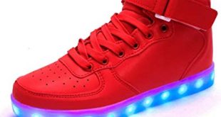 Amazon.com | Generic Unisex Red Luminous USB Charging LED Shoes Men