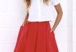 Lovely Red Skirt - Red Midi Skirt - Pleated Midi Skirt - $62.00