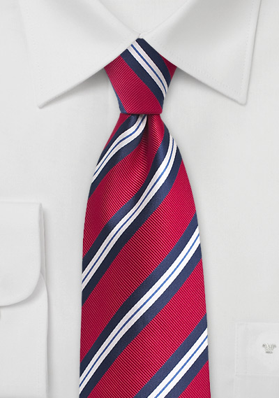 Preppy Repp Stripe Tie in Red and Blue | Bows-N-Ties.com